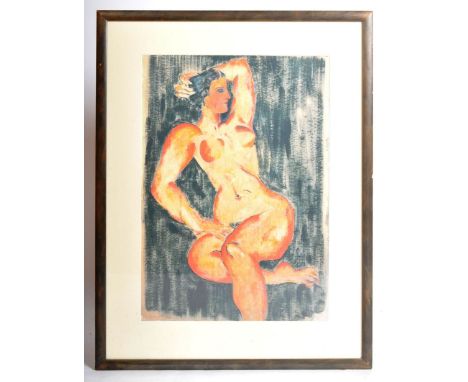 Renos Loizou (Greek 1948-2013) - An artist's proof screen print in colours depicting a reclining nude female. Signed in red t