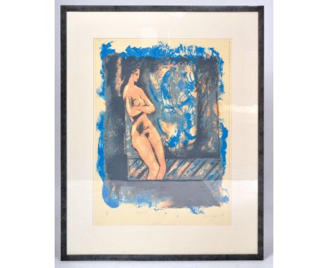 Renos Loizou (Greek 1948-2013) - Figure I - A signed limited edition abstract screen print in colours entitled 'Figure I' dep