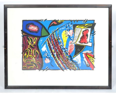Renos Loizou (Greek 1948-2013) - Ascending Landscape - A signed limited edition abstract screen print in colours entitled 'As