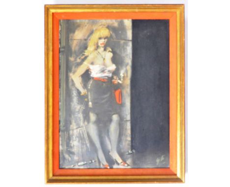 J Fimo - “The prostitute” - A 20th Century 1960's oil on board portrait painting depicting a blonde haired lady resting again