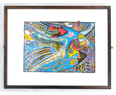 Renos Loizou (Greek 1948-2013) - In Search Of Time - A signed limited edition abstract screen print in colours entitled 'In S