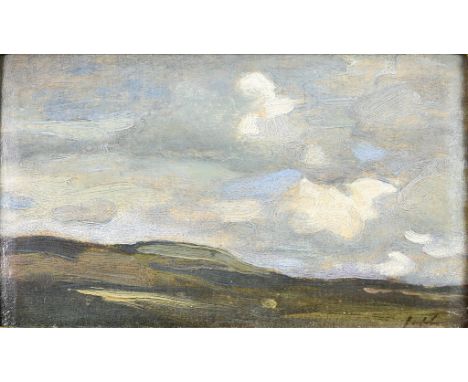 Samuel John Peploe (1871-1935) -  Oil painting – “Comrie Sky”, signed, 5.5ins x 9ins, in gilt frame Provenance: The Fine Art 