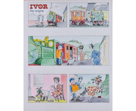 Peter Firmin (1928-2018) - Pen, ink and watercolour - "Ivor the Engine", signed, 14.5ins x 11.5ins, framed and glazed This wo