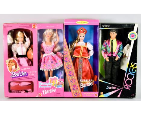 A Collection of Mattel Barbies, comprising - Barbie Rockers, "Dana", 1985, serial No. 1196, and "Derek" 1998, Serial No. 2428