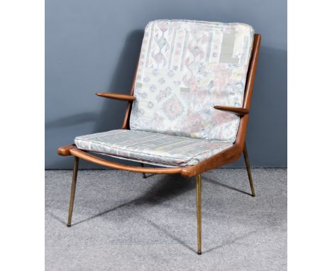 Orla Molgaard-Nielsen (1907-1993) - Teak - "Boomerang" armchair, for Fraule and Son, Denmark, rectangular frame with wire spr