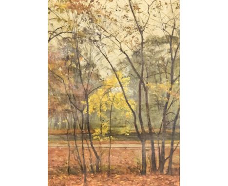 ***Stephan P. Ussing (1868-1958) - Oil painting - Woodland scene, signed, canvas, 15.75ins x 20ins, in gilt and ebonised moul