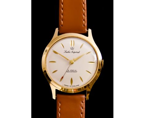 A&nbsp; Gentleman's&nbsp;Vintage&nbsp;Manual Wind Wristwatch,&nbsp;by Smiths, Model Imperial, 34mm diameter plated case, crea
