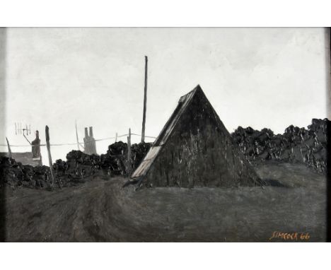 ***Jack Simcock (1929-2012) - Oil Painting - "Shed", signed and dated '66, board 8ins x 12ins, in black frame and glazedProve