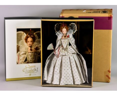 Mattel Barbie Woman of Royalty, "Queen Elizabeth I",2004, Serial No. B3425, NRFB Barbie = Never been removed from the box, in