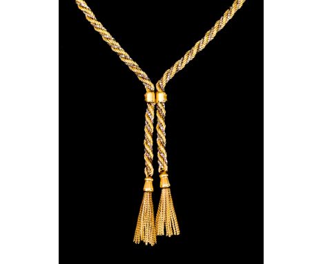 A Yellow and White Gold Twist Chain, 410mm overall, gross weight 23gThe overall length is as stated in the catalogue - 410mm.