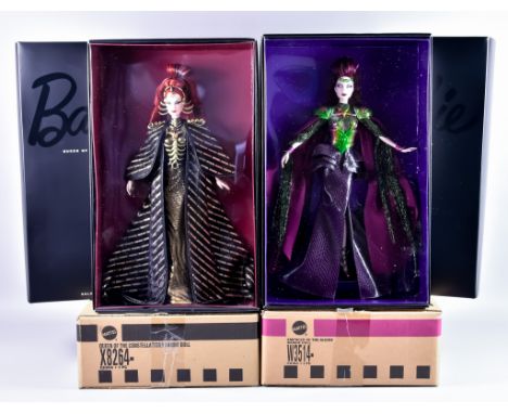 Two Mattel Barbie Dolls, gold label collection, "Queen of the Constellations, Serial No. X8264, and "Empress of the Aliens, S