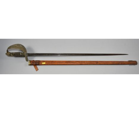 An Officer's Dress Sword, George V, by Wilkinson Sword, serial number:61614, 32ins bright steel blade, etched with Royal Cyph