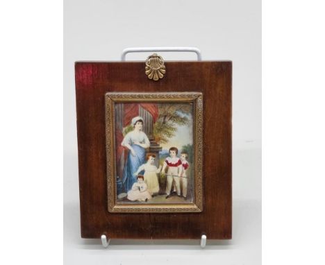 English School, early 19th century, portrait miniature of a mother and four children, on ivory, 8.2 x 6.1cm. DEFRA Ivory Act 