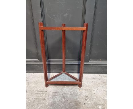 A mahogany corner stick stand,&nbsp;42cm wide. 