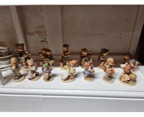 Thirteen Hummell figures,&nbsp;largest 15.5cm high. 