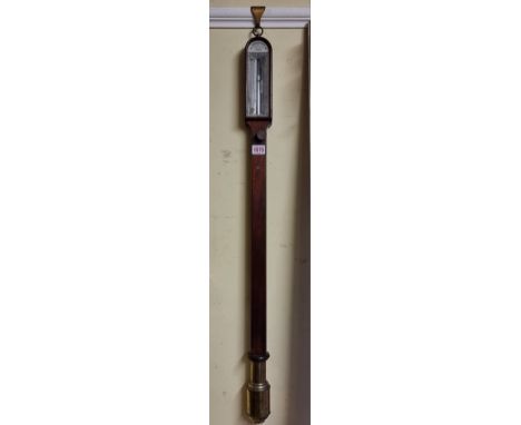 A 19th century mahogany stick barometer,&nbsp;the ivory dial inscribed 'Newman &amp; Son, 122 Regent Strt, London',&nbsp;DEFR