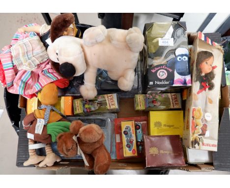 A selection of diecast and other toys, boxed and loose; a collection of model cottages 