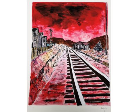 BOB DYLAN (b. 1941 -) 'Train Tracks' Drawn Blank Series 2010, portfolio of four artist signed limited edition giclee prints i