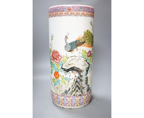 A Chinese famille rose stick stand, 46cm