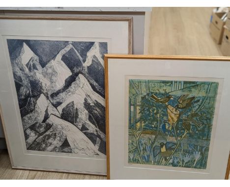 Brenda Harting, limited edition print, Southern Alps II, signed and dated 1987, 5/150, 60 x 45cm and a limited edition print 