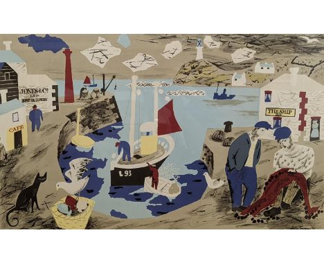 Julian Trevelyan (b.1946), lithograph, Harbour (SP3), 48 x 75cm