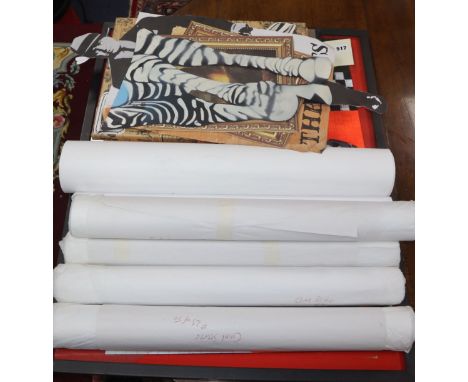 T. WAT, 5 limited edition prints, Chimp Selfie, signed and numbered from the edition of 50, an unsigned Fox Huntsman print, a