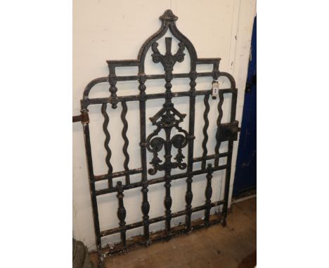 A Victorian cast iron garden gate W.90cm, H.135cm