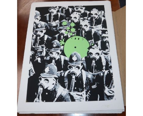 T. WAT, 28 limited edition prints, Mr Smelly with Police in Gas Mask, signed and numbered from the edition of 60, 69 x 52cm, 