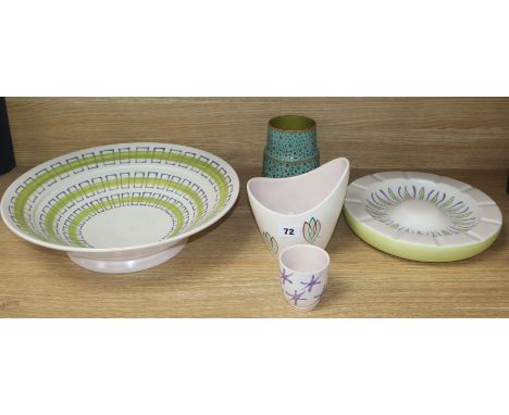 Five pieces of 1950's-60's Poole pottery