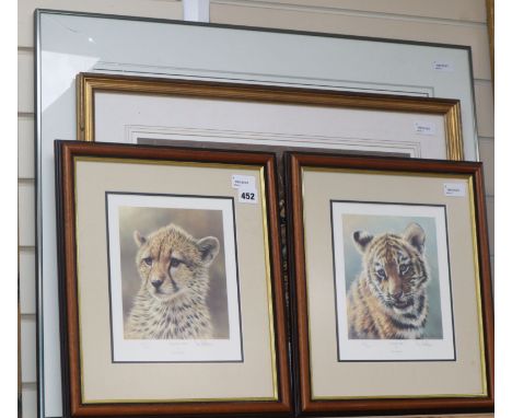 Gary Hodges (b. 1954), 'Pride and Joy', limited edition print, signed and numbered 716/1250 and three other prints of big cat