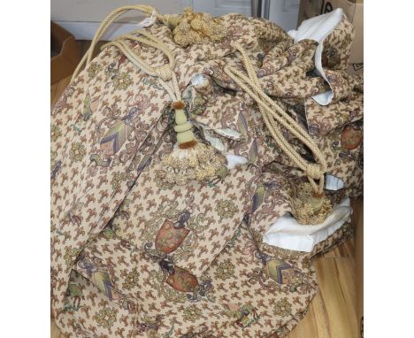 Two pairs of tapestry curtains and two others