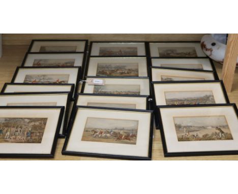 A collection of 19th century coloured hunting, racing and sporting prints (16, framed)