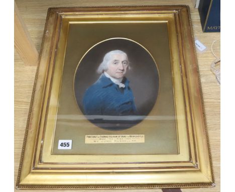 Attributed to John Russell RA (1745-1806), Head and shoulders portrait of a gentleman, reputedly Thomas Pelham, 3rd Duke of N
