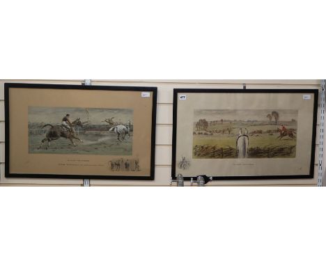 After Charles Johnson Payne ('Snaffles'), 'The Worst View in Europe' and 'The Finest View in Europe', signed prints, a pair