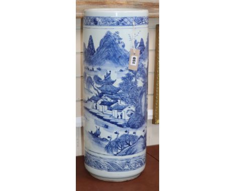 A Chinese blue and white stick stand height 61cm