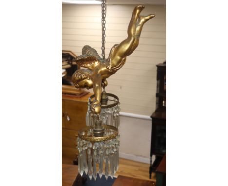 A cherub two branch ceiling light