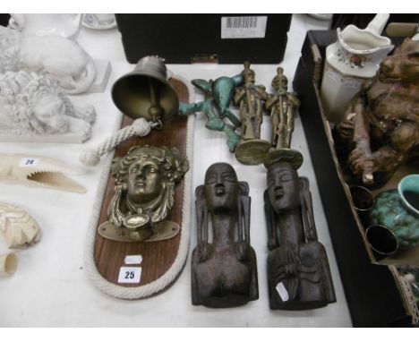 A quantity of mixed sundries including  door knocker and ships bell