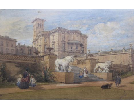 WILLIAM LEIGHTON LEITCH (1804-1883) OSBORNE HOUSE FROM THE GARDEN, ISLE OF WIGHT With studio stamp, watercolour and pencil  3