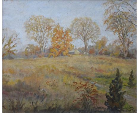 ROMANOV INTEREST: GRAND DUCHESS OLGA ALEXANDROVNA ROMANOVA (1882-1960) A VIEW FROM THE ARTIST'S KITCHEN WINDOW, HALTON COUNTY