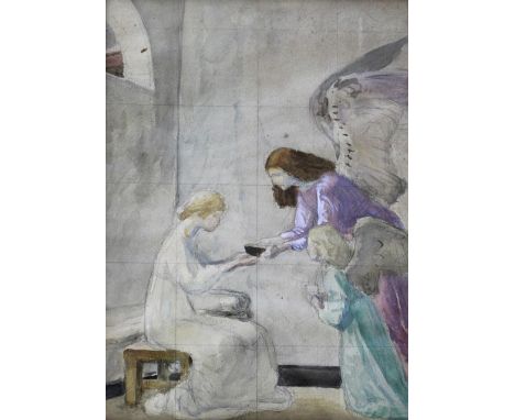 ROBERT ANNING BELL, RA (1863-1933) CHARITY Watercolour and pencil, lightly squared for transfer 34.5 x 24cm. ++ Slight time t