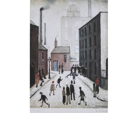 •AFTER LAURENCE STEPHEN LOWRY, RA (1887-1976) INDUSTRIAL SCENE (1953) Offset lithograph, published by Venture Prints Ltd, 197