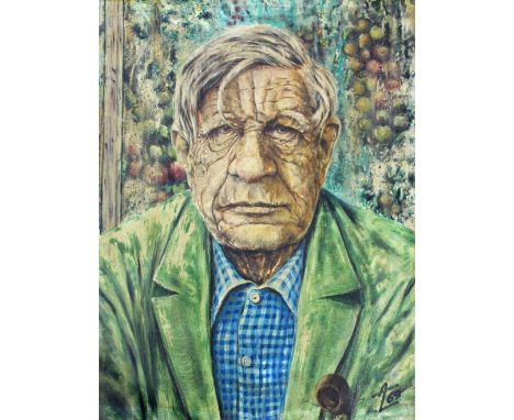 ENGLISH SCHOOL, 1969 PORTRAIT OF W. H. AUDEN (1907-1973) Signed with monogram and dated AL 69, oil on board 47.5 x 37cm. ++ N