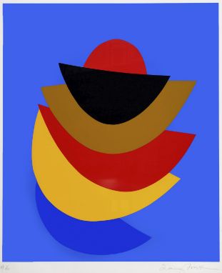 •SIR TERRY FROST, RA (1915-2003) BLACK MOON AND OCHRE Screenprint, 1997, signed and numbered AP 11/XII (aside from the editio