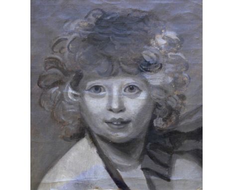 FOLLOWER OF SIR JOSHUA REYNOLDS, PRA (1723-1792) THE HON. LEICESTER STANHOPE (1784-1862) Oil study en grisaille, on paper 25 