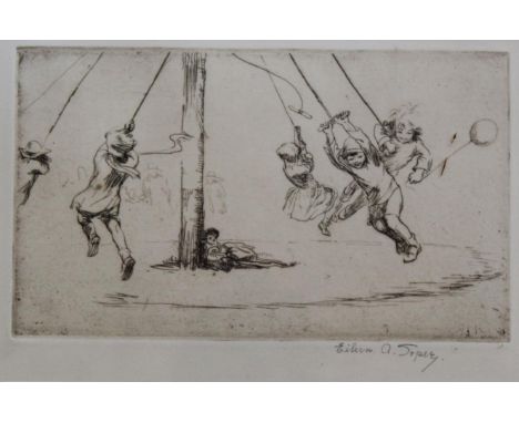 •EILEEN ALICE SOPER (1905-1990) THE GIANT STRIDE; TIDDLERS Two, etchings, 1921, each signed in pencil, published by H. C. Dic