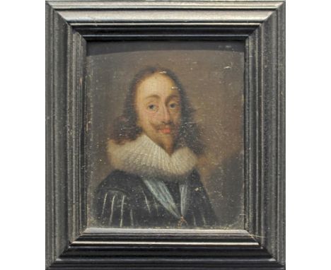 MANNER OF SIR ANTHONY VAN DYCK (1599-1641) PORTRAIT OF KING CHARLES I Bust length, wearing a dark slashed doublet, white ruff