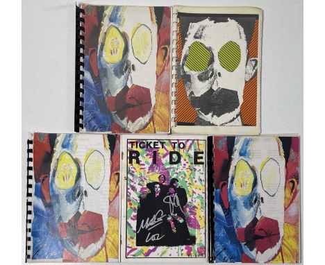 Four itineraries from Ride's 'Going Blank Again' tour c 1992, all originally from the collection of Mark Gardener and with so