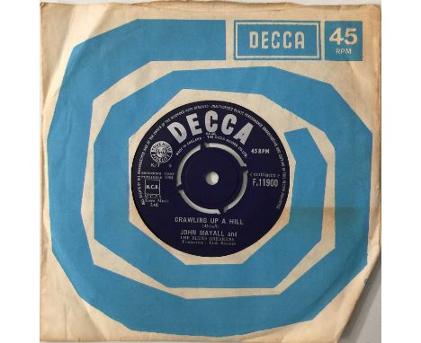 JOHN MAYALL - CRAWLING UP A HILL 7" (DECCA F.11900). A rare 45 here by John Mayall and The Blues Breakers to include Crawling