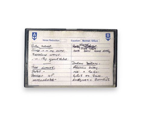 A TDK AD-C60 cassette with handwritten labels and inlay card - containing four early demos made by Duran Duran with producer 
