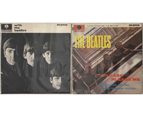 THE BEATLES - PLEASE PLEASE ME (MONO FIRST PRESS) + WITH THE BEATLES PACK. A pack of 2 x LPs by The Beatles. Titles are Pleas